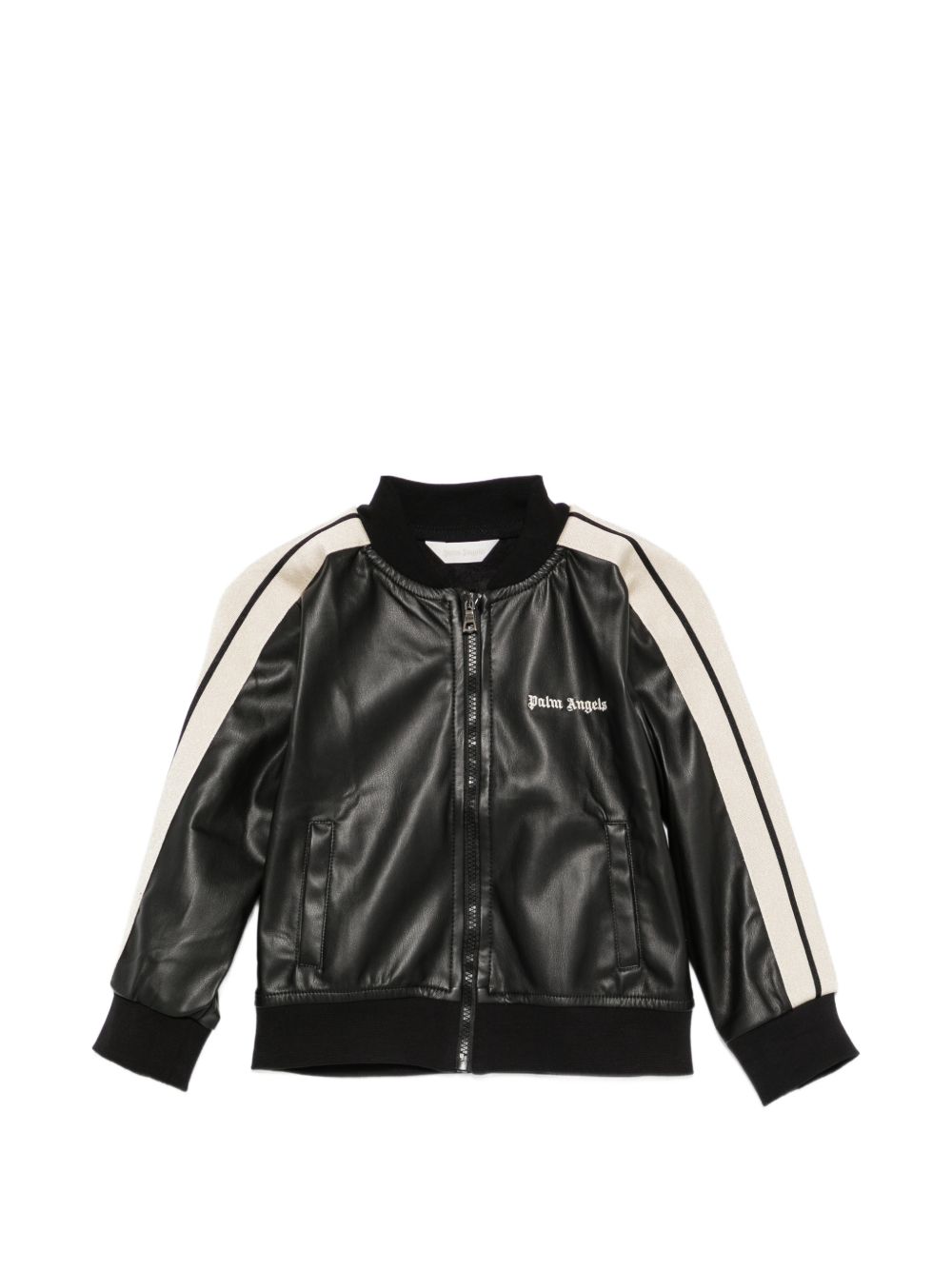 Giacca in pelle per bambina Palm Angels Kids nera con zip F6PAJGJK164 110 PALM ANGELS KIDS 
