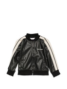 Giacca in pelle per bambina Palm Angels Kids nera con zip F6PAJGJK164 110 PALM ANGELS KIDS 