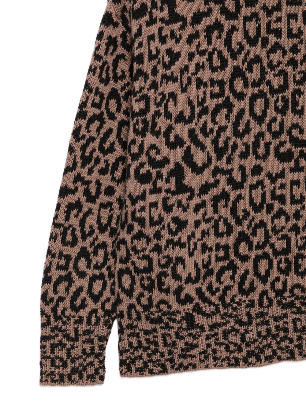 Maglione per bambina Palm Angels Kids marrone con fantasia leopardata F6PAJGJP157 220 PALM ANGELS KIDS 