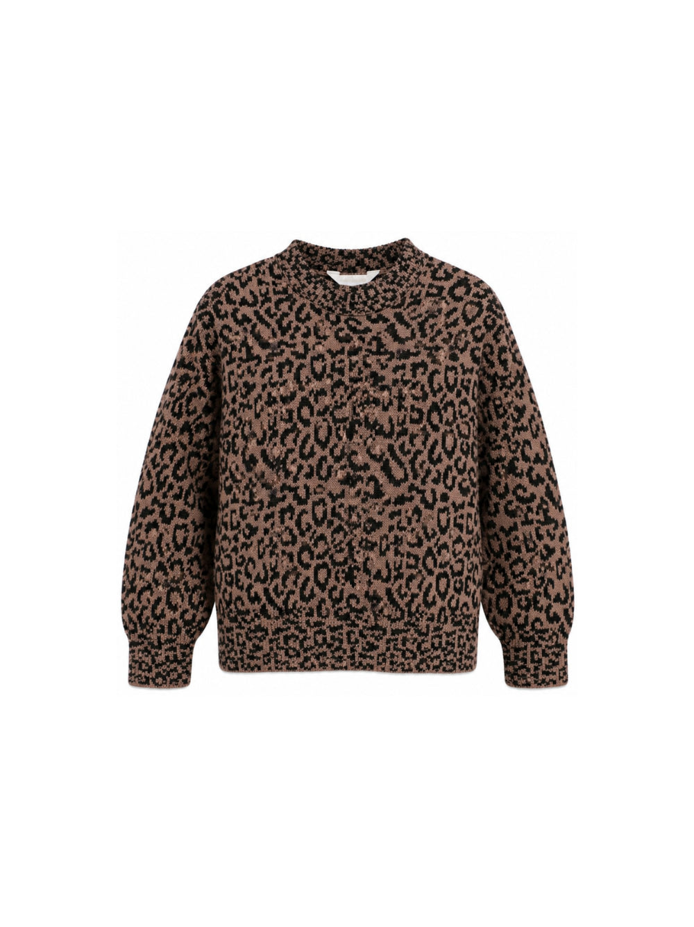 Maglione per bambina Palm Angels Kids marrone con fantasia leopardata F6PAJGJP157 220 PALM ANGELS KIDS 