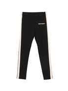 Leggings per bambina Palm Angels Kids nero con stampa logo sul davanti F6PAJGLG038 110 PALM ANGELS KIDS 