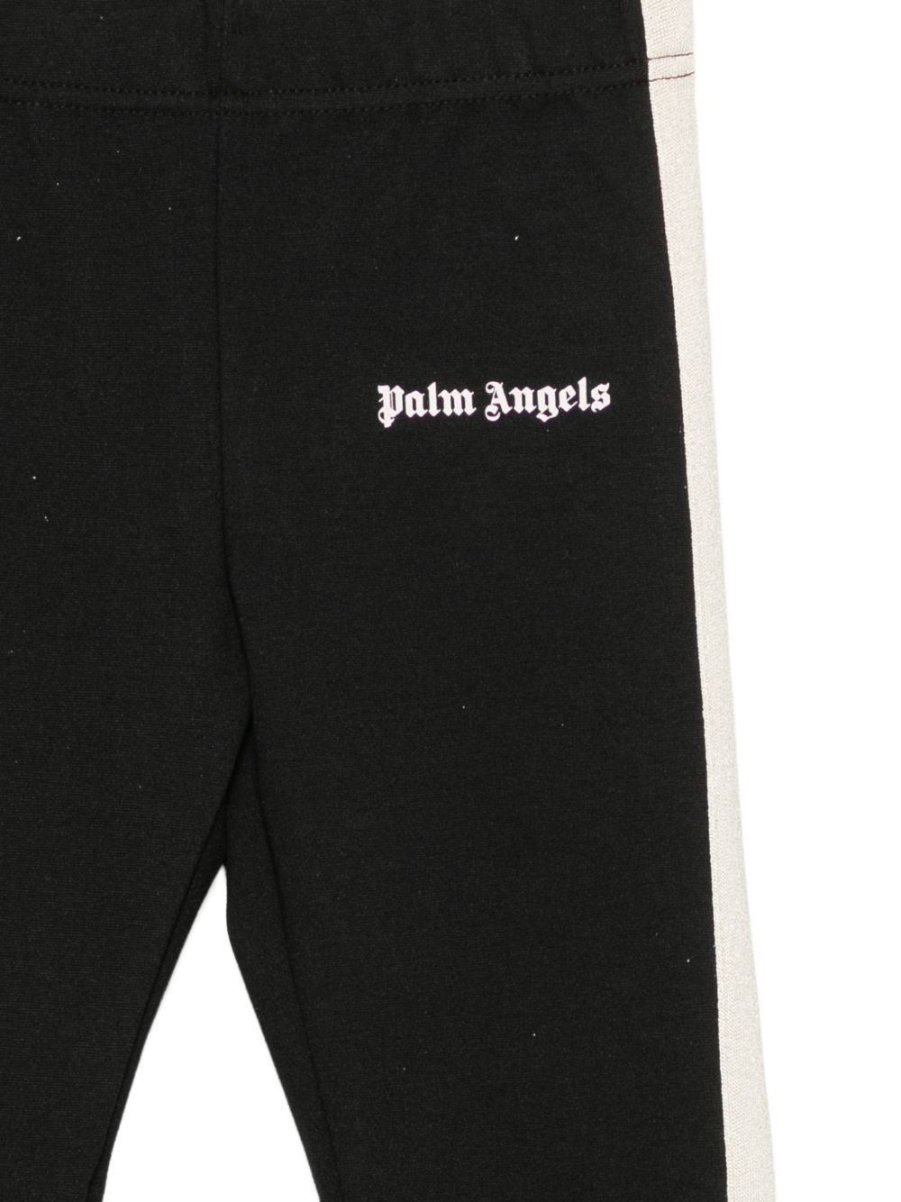 Leggings per bambina Palm Angels Kids nero con stampa logo sul davanti F6PAJGLG038 110 PALM ANGELS KIDS 