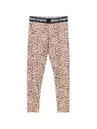 Leggings per bambina Palm Angels Kids beige con fantasia animalier F6PAJGLG126 220 PALM ANGELS KIDS 