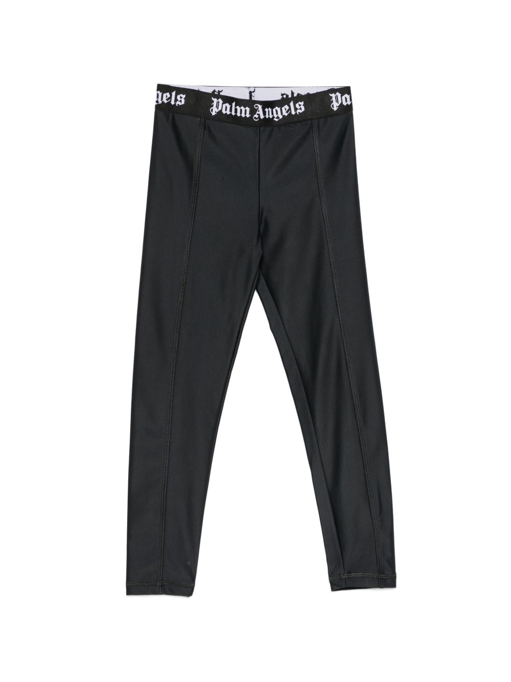 Leggings per bambina Palm Angels nero con fascia in vita logo F6PAJGLG127 110 PALM ANGELS KIDS 
