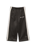 Pantaloni sportivi per bambina Palm Angels Kids nera con dettagli a righe F6PAJGPA048 110 PALM ANGELS KIDS 