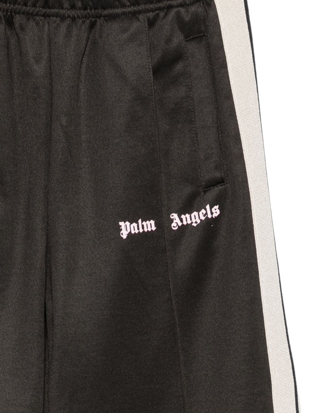 Pantaloni sportivi per bambina Palm Angels Kids nera con dettagli a righe F6PAJGPA048 110 PALM ANGELS KIDS 