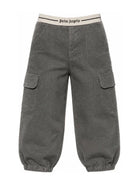 Pantaloni cargo per bambina Palm Angels Kids grigi con vita logo F6PAJGPA138 110 PALM ANGELS KIDS 