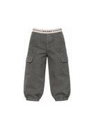Pantaloni cargo per bambina Palm Angels Kids grigi con vita logo F6PAJGPA138 110 PALM ANGELS KIDS 