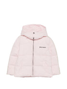 Piumino con logo per bambina Palm Angels Kids rosa con cappuccio F6PAJGPF008 042 PALM ANGELS KIDS 