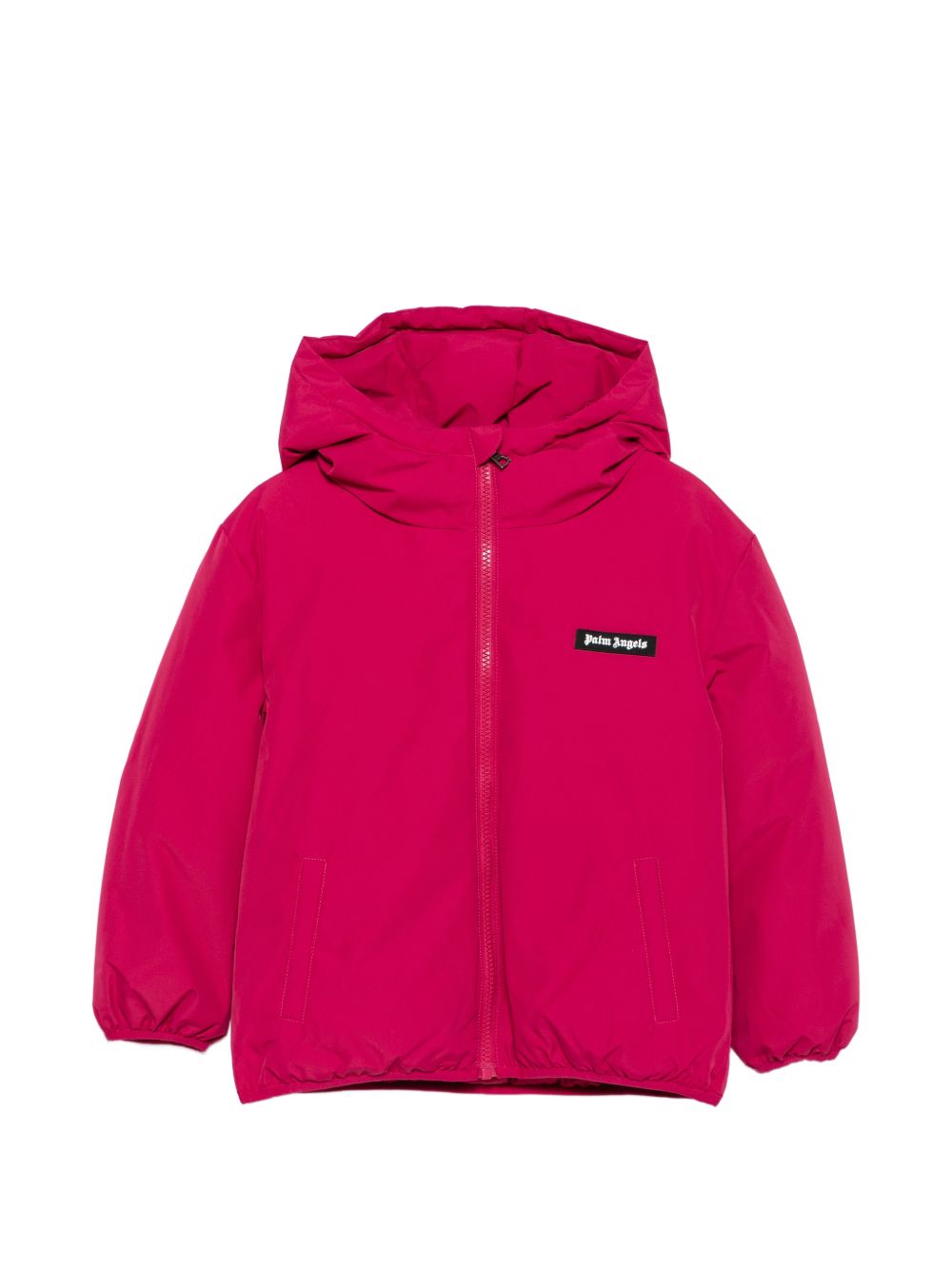 Piumino con cappuccio per bambina Palm Angels Kids fucsia con logo F6PAJGPF010 402 PALM ANGELS KIDS 