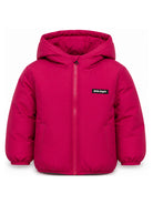 Piumino con cappuccio per bambina Palm Angels Kids fucsia con logo F6PAJGPF010 402 PALM ANGELS KIDS 