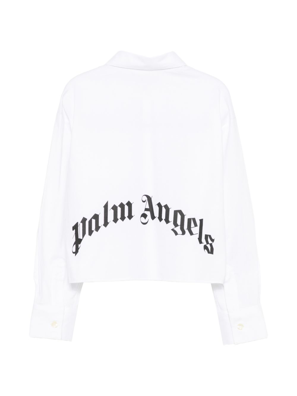 Camicia corta per bambina Palm Angels Kids bianca con patch logo F6PAJGSI168 002 PALM ANGELS KIDS 