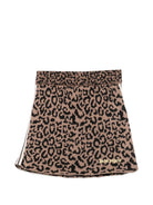 Minigonna per bambina Palm Angels Kids marone con fantasia leopardata F6PAJGSK158 220 PALM ANGELS KIDS 