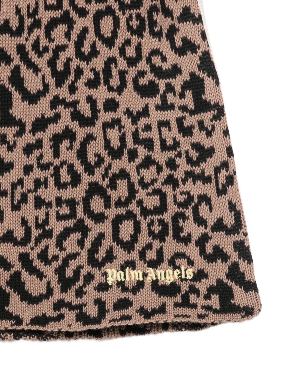 Minigonna per bambina Palm Angels Kids marone con fantasia leopardata F6PAJGSK158 220 PALM ANGELS KIDS 
