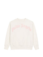 Felpa per bambina Palm Angels Kids rosa con logo sul davanti F6PAJGSW033 412 PALM ANGELS KIDS 