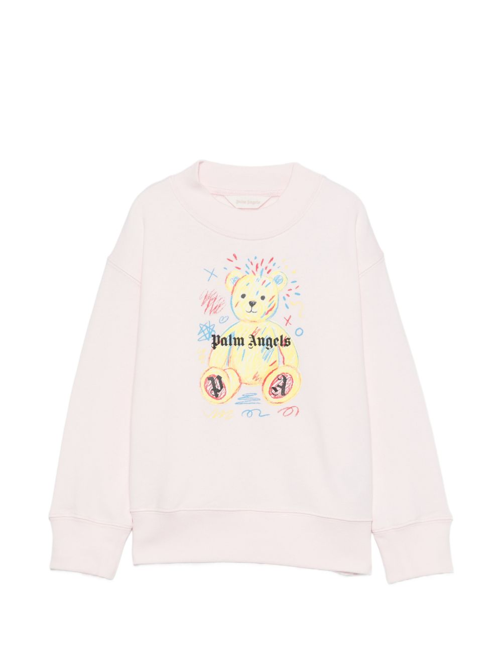 Felpa per bambina Palm Angels Kids rosa con stampa grafica F6PAJGSW080 042 PALM ANGELS KIDS 