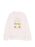 Felpa per bambina Palm Angels Kids rosa con stampa grafica F6PAJGSW080 042 PALM ANGELS KIDS 