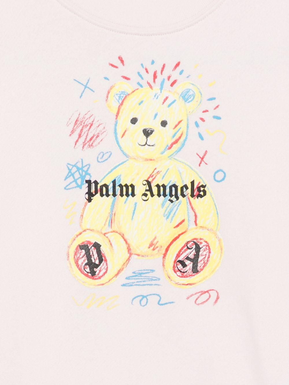 Felpa per bambina Palm Angels Kids rosa con stampa grafica F6PAJGSW080 042 PALM ANGELS KIDS 