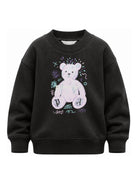 Felpa per bambina Palm Angels Kids nera con stampa grafica F6PAJGSW080 110 PALM ANGELS KIDS 