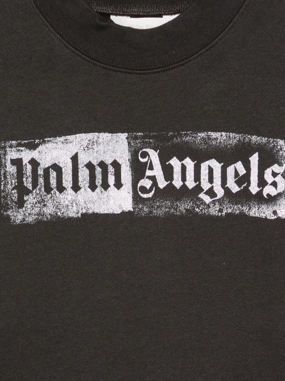 Felpa per bambina Palm Angels Kids nera con stampa grafica F6PAJGSW088 110 PALM ANGELS KIDS 