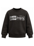 Felpa per bambina Palm Angels Kids nera con stampa grafica F6PAJGSW088 110 PALM ANGELS KIDS 
