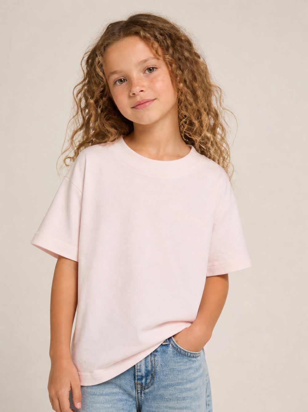 T-shirt per bambina Palm Angels Kids rosa con dettaglio logo F6PAJGTH034 042 PALM ANGELS KIDS 