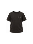T-shirt per bambina Palm Angels Kids nera con dettaglio logo F6PAJGTH034 110 PALM ANGELS KIDS 