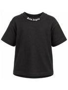 T-shirt per bambina Palm Angels Kids nera con stampa logo F6PAJGTH064 110 PALM ANGELS KIDS 
