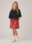 T-shirt per bambina Palm Angels Kids nera con stampa logo F6PAJGTH064 110 PALM ANGELS KIDS 