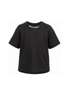 T-shirt per bambina Palm Angels Kids nera con stampa logo F6PAJGTH064 110 PALM ANGELS KIDS 