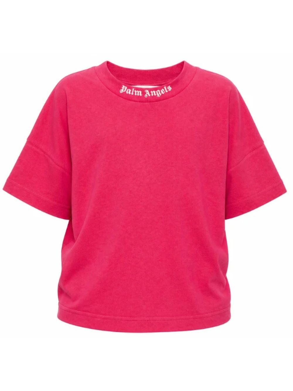 T-shirt per bambina Palm Angels Kids fucsia con stampa logo F6PAJGTH064 402 PALM ANGELS KIDS 