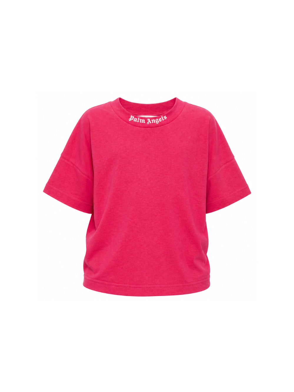 T-shirt per bambina Palm Angels Kids fucsia con stampa logo F6PAJGTH064 402 PALM ANGELS KIDS 