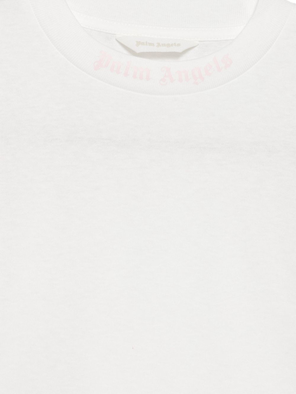 T-shirt per bambina Palm Angels Kids bianca con stampa logo F6PAJGTH064 412 PALM ANGELS KIDS 