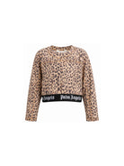 T-shirt per bambina Palm Angels Kids marrone con fascia elasticizzata con logo F6PAJGTH124 220 PALM ANGELS KIDS 