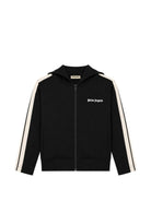 Felpa per bambina Palm Angels Kids nera con bande laterali F6PAJGZH037 110 PALM ANGELS KIDS 