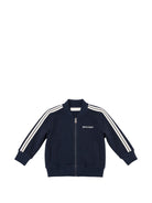 Felpa per neonato Palm Angels Kids blu con logo stampato sul davanti F6PANBJK211 126 PALM ANGELS KIDS 