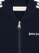Felpa per neonato Palm Angels Kids blu con logo stampato sul davanti F6PANBJK211 126 PALM ANGELS KIDS 