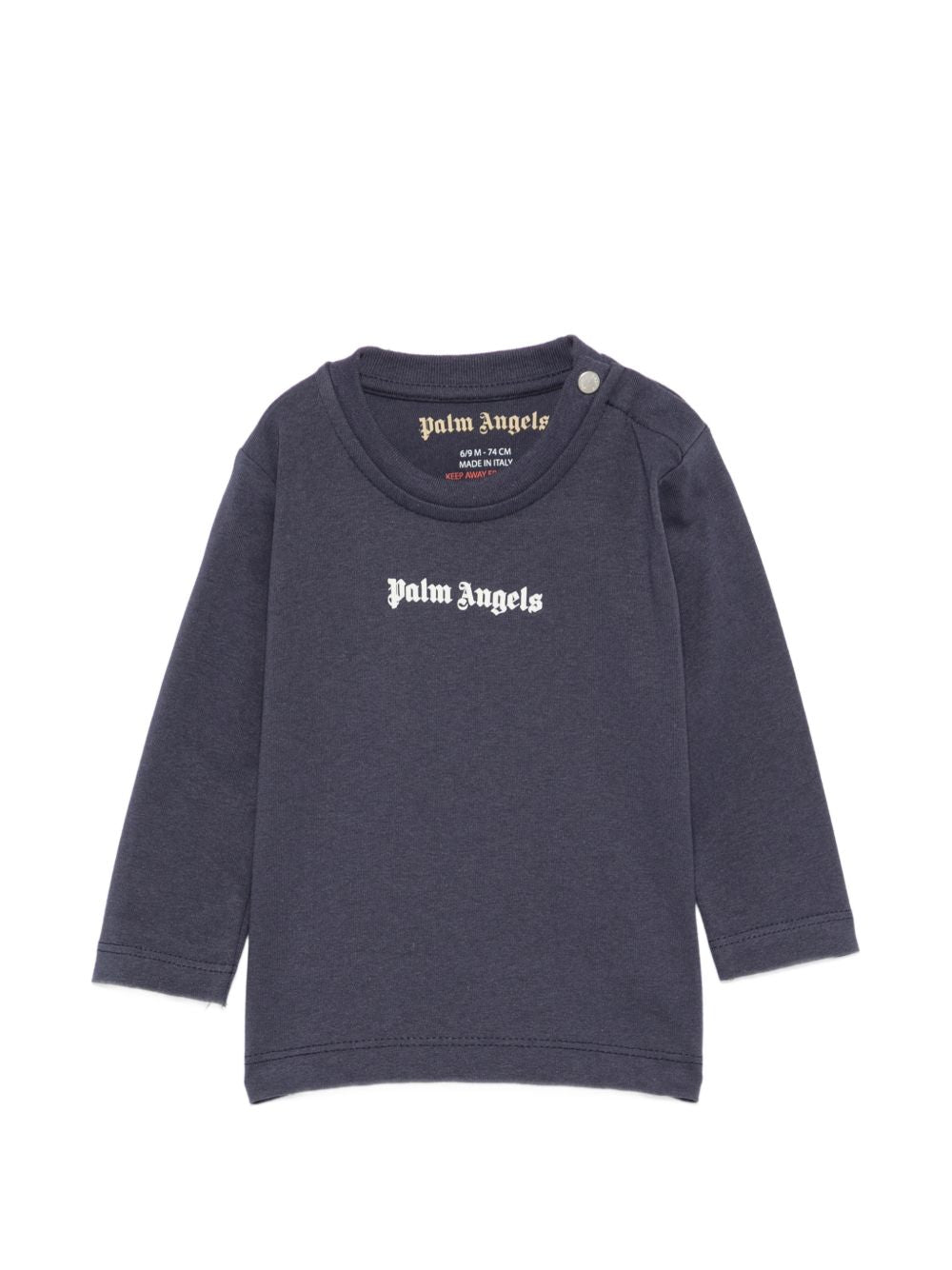 T-shirt a maniche lunghe per neonato Palm Angels Kids blu con logo F6PANBTH179 1528 PALM ANGELS KIDS 