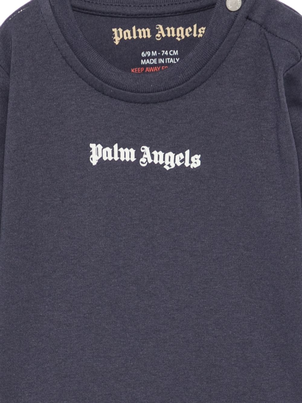 T-shirt a maniche lunghe per neonato Palm Angels Kids blu con logo F6PANBTH179 1528 PALM ANGELS KIDS 