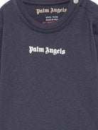 T-shirt a maniche lunghe per neonato Palm Angels Kids blu con logo F6PANBTH179 1528 PALM ANGELS KIDS 