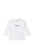 T-shirt a maniche lunghe per neonato Palm Angels Kids bianca con logo F6PANBTH179 412 PALM ANGELS KIDS 
