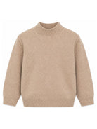 Maglione per bambino Paolo Pecora Kids beige con logo ricamato sul davanti PP4395 GREIG PAOLO PECORA KIDS 