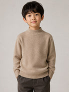 Maglione per bambino Paolo Pecora Kids beige con logo ricamato sul davanti PP4395 GREIG PAOLO PECORA KIDS 