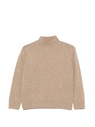 Maglione per bambino Paolo Pecora Kids beige con logo ricamato sul davanti PP4395 GREIG PAOLO PECORA KIDS 