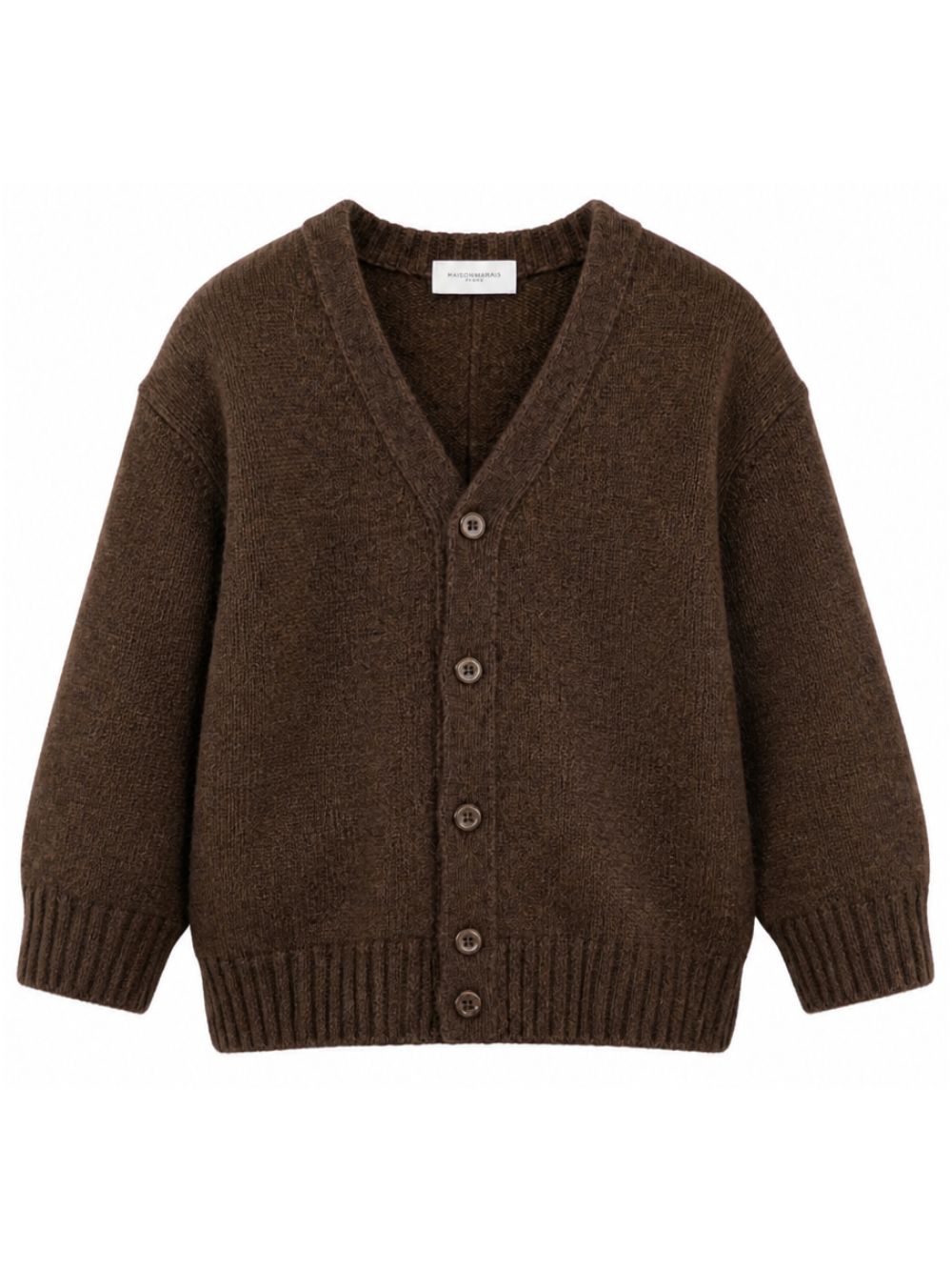 Cardigan per bambino Paolo Pecora Kids marrone scuro con scollo a V PP4396 WENGH PAOLO PECORA KIDS 