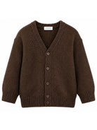 Cardigan per bambino Paolo Pecora Kids marrone scuro con scollo a V PP4396 WENGH PAOLO PECORA KIDS 