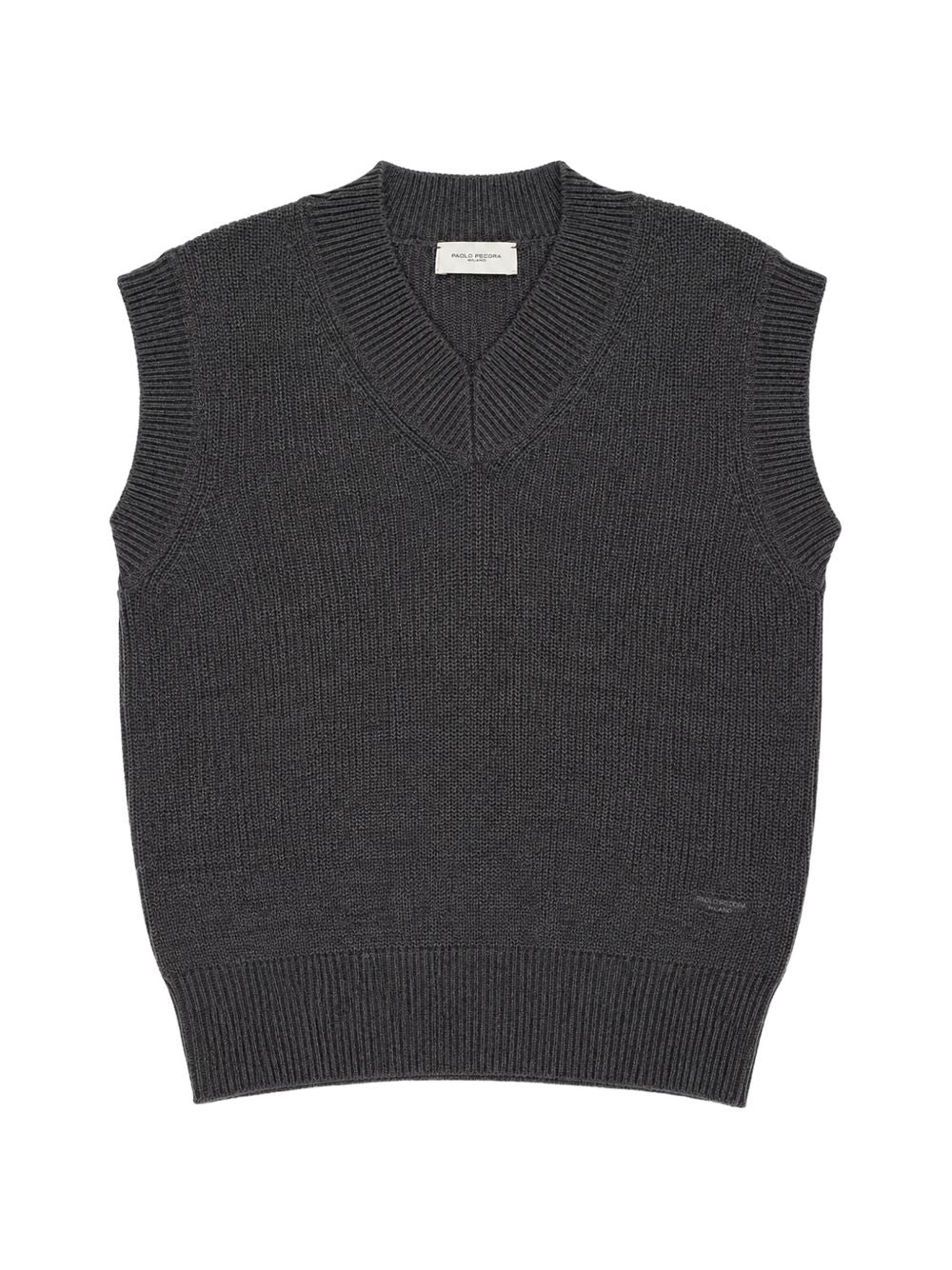 Gilet per bambino Paolo Pecora Kids grigio con trama a coste PP4401 GRIGM PAOLO PECORA KIDS 
