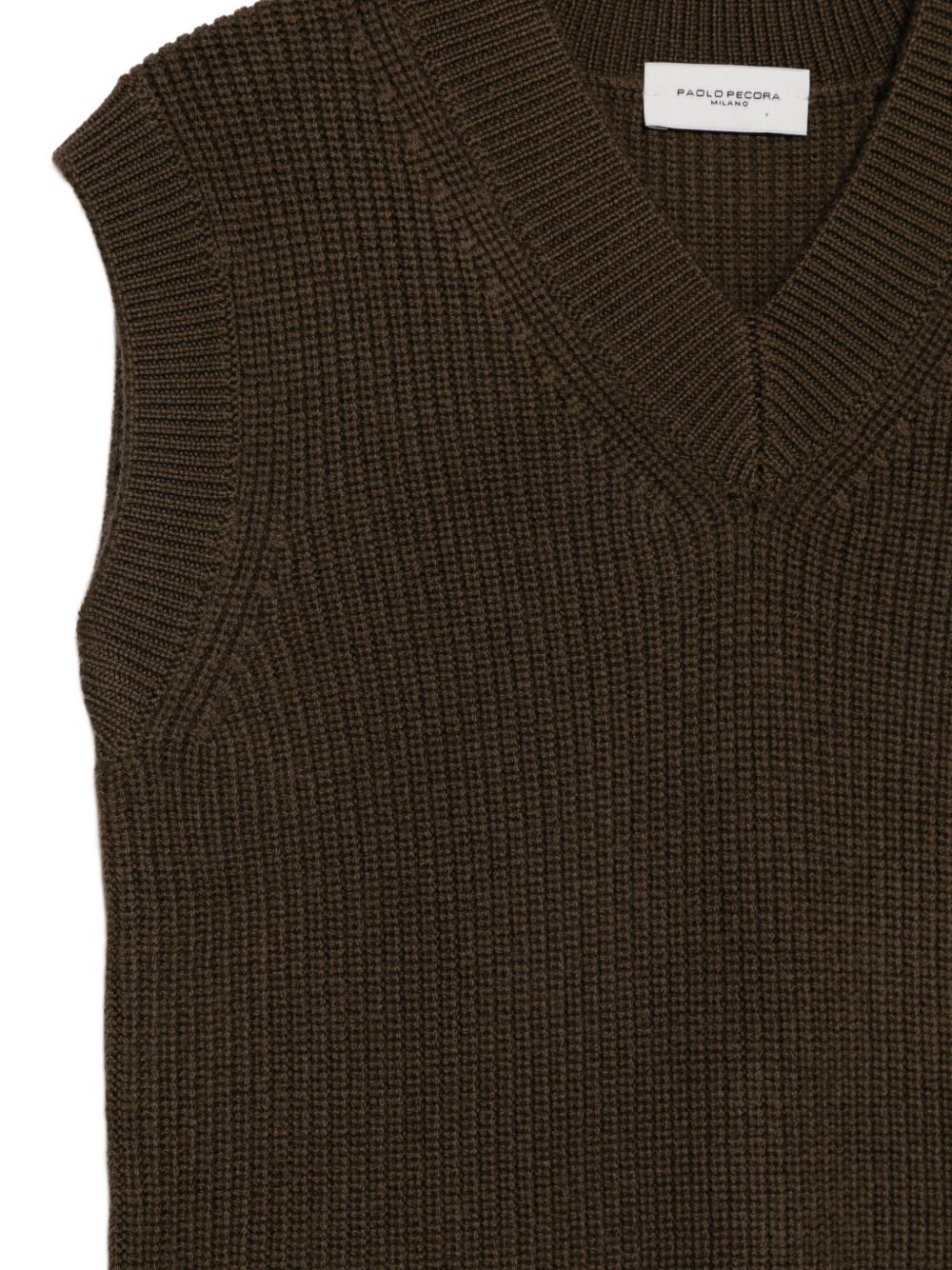 Gilet per bambino Paolo Pecora Kids marrone con trama a coste PP4401 WENGH PAOLO PECORA KIDS 