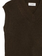 Gilet per bambino Paolo Pecora Kids marrone con trama a coste PP4401 WENGH PAOLO PECORA KIDS 