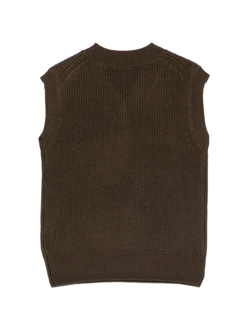 Gilet per bambino Paolo Pecora Kids marrone con trama a coste PP4401 WENGH PAOLO PECORA KIDS 